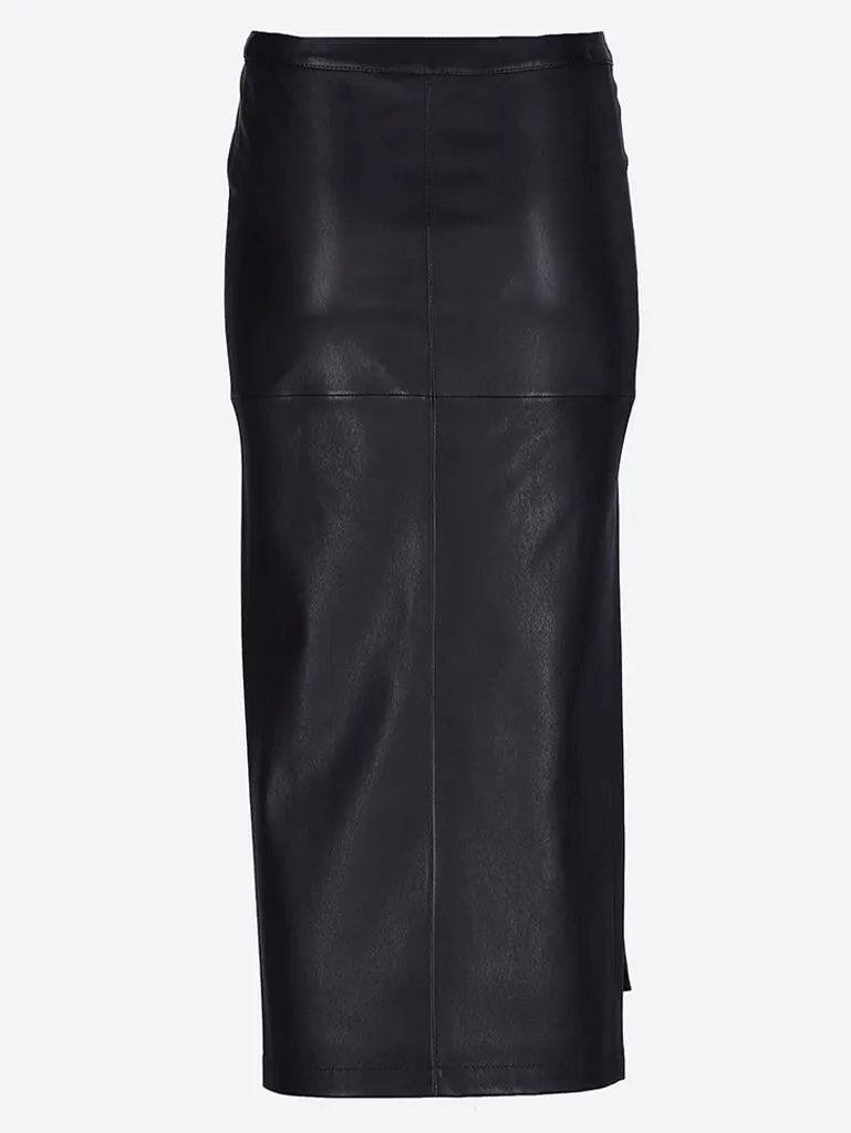 Stretch leather skirt