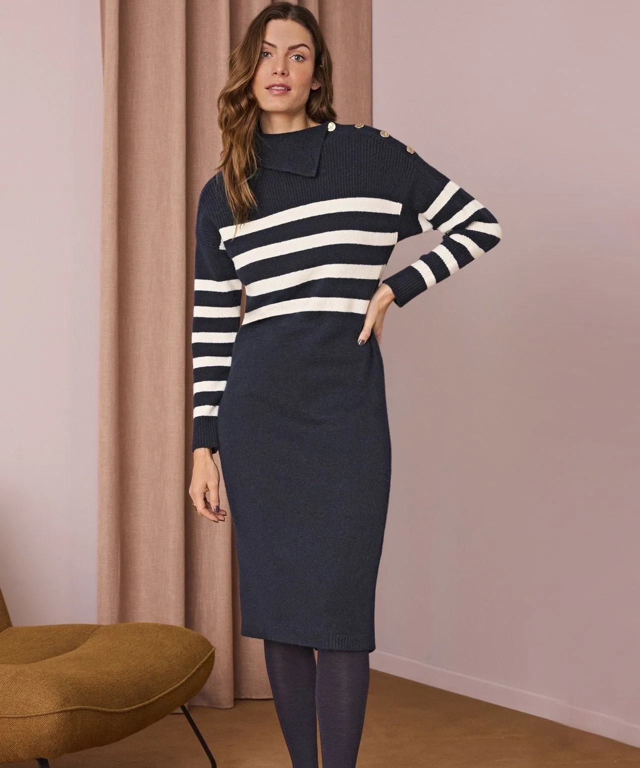 Striped Knitted Dress