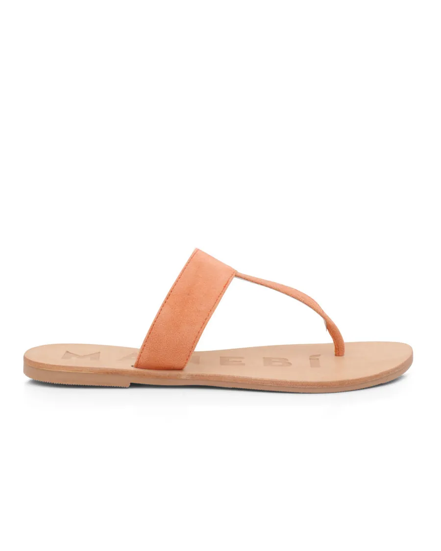 Suede Leather Sandals in Sunset Orange