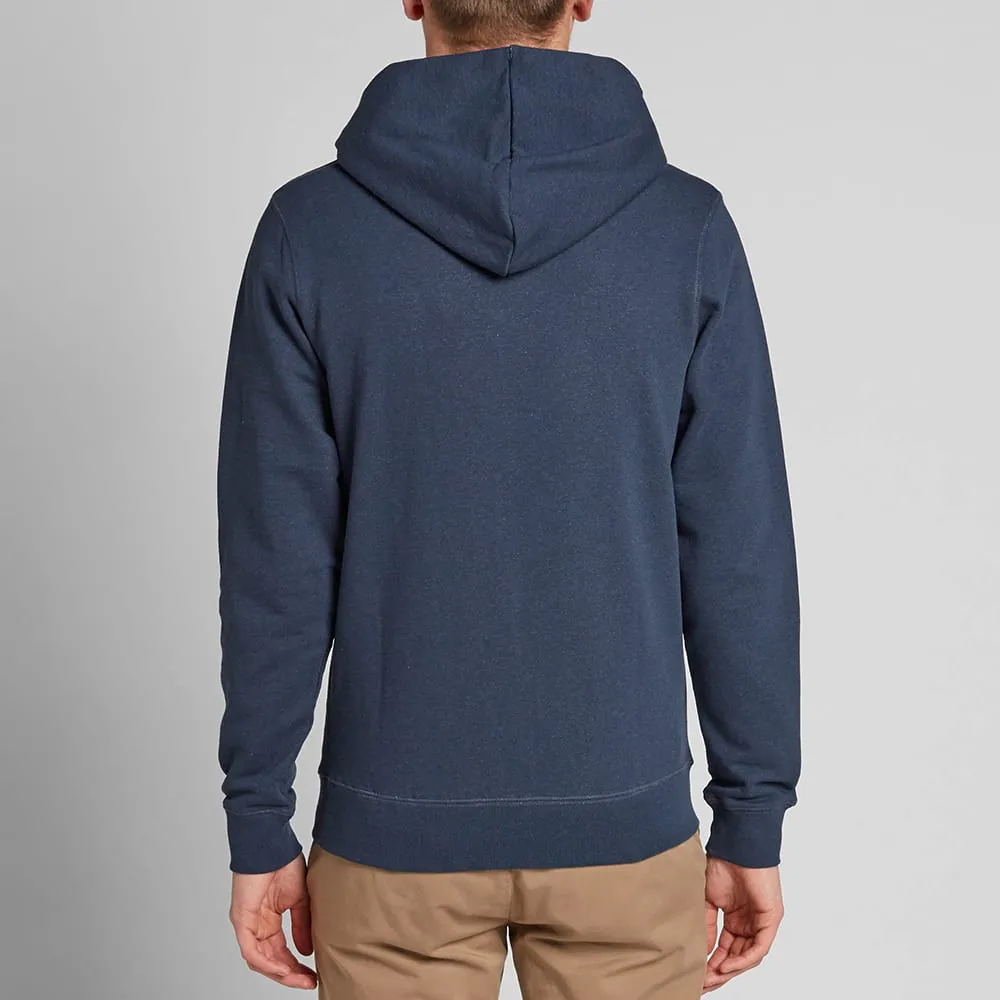 Sunspel Loopback Zip HoodyNavy Melange