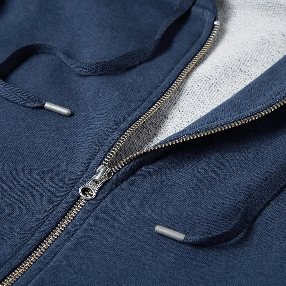 Sunspel Loopback Zip HoodyNavy Melange