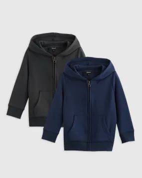 SuperSoft Fleece Zip Up Hoodie 2-Pack - Toddler 