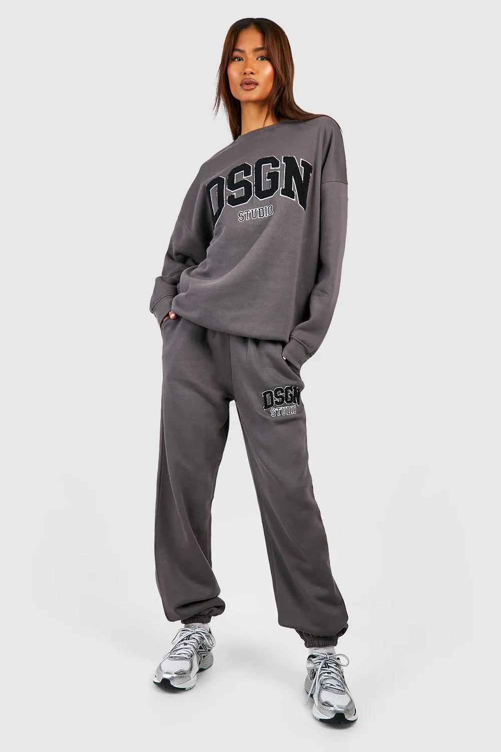 Tall Dsgn Studio Toweling Applique Sweatshirt Tracksuit