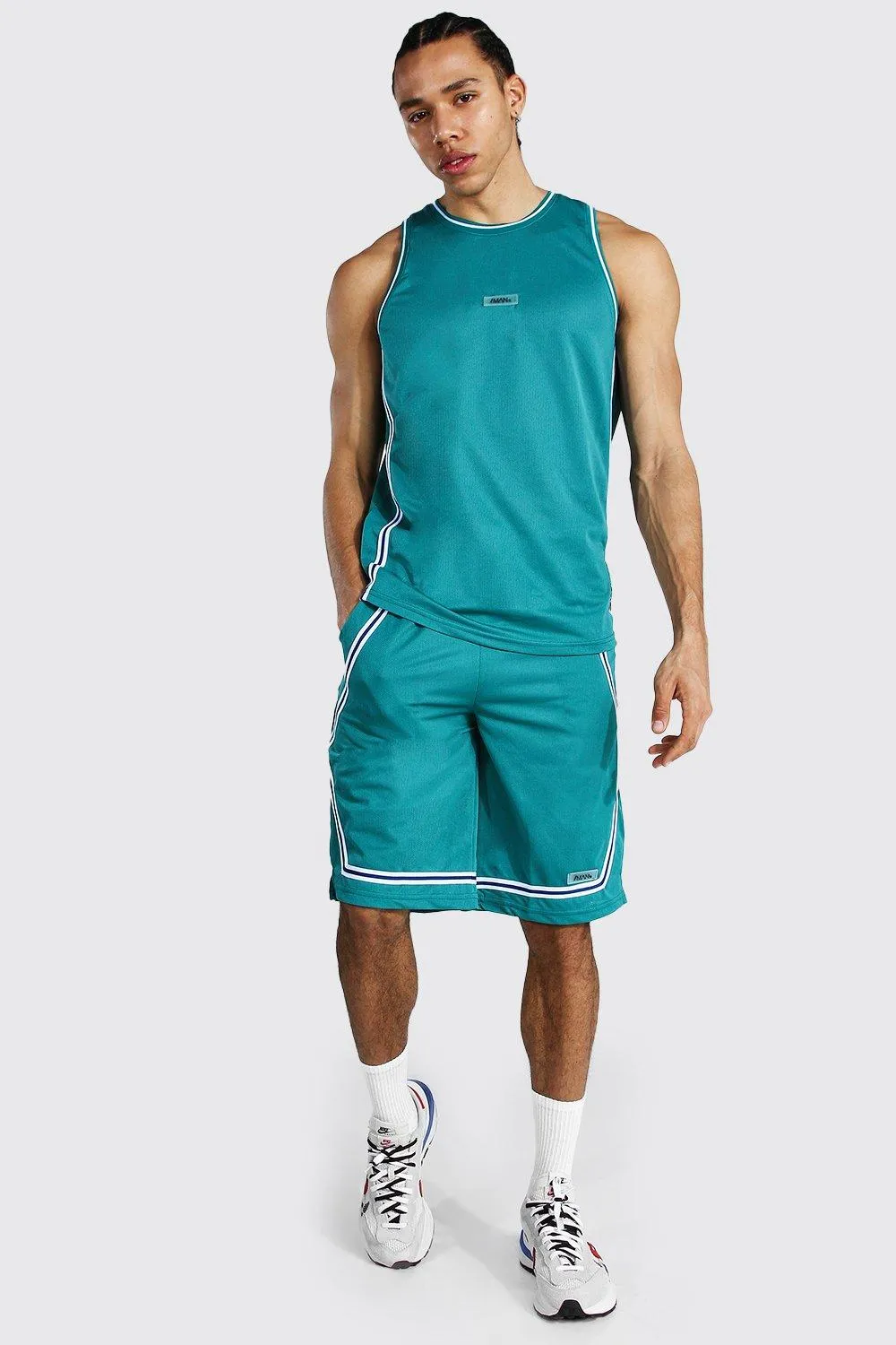 Tall Mesh Basketball Short Set | boohooMAN UK