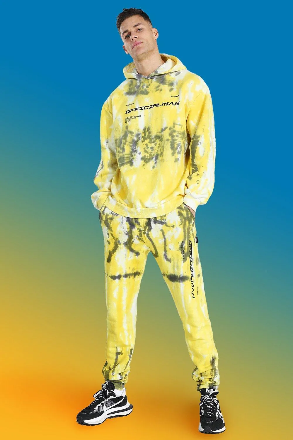 Tall Official Man Tie Dye Tracksuit | boohooMAN UK