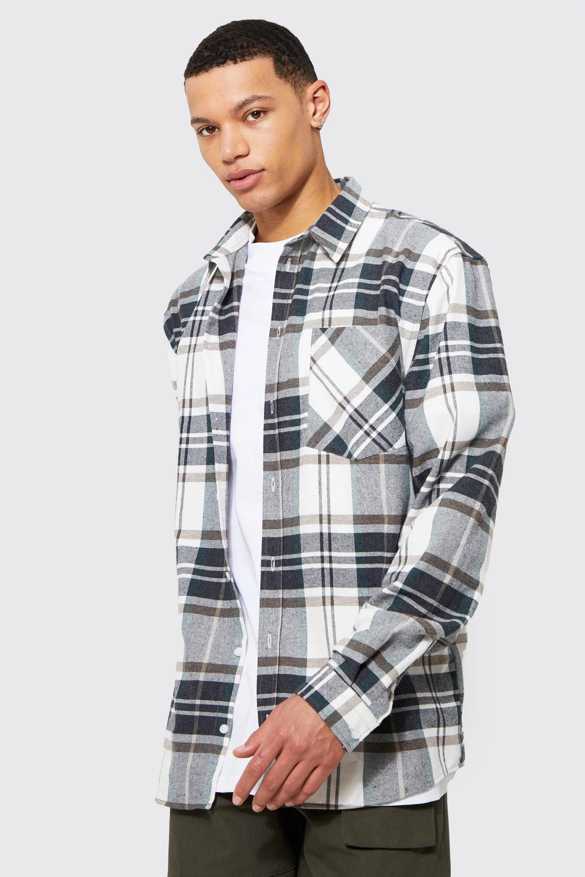 Tall Oversized Large Scale Check Shirt