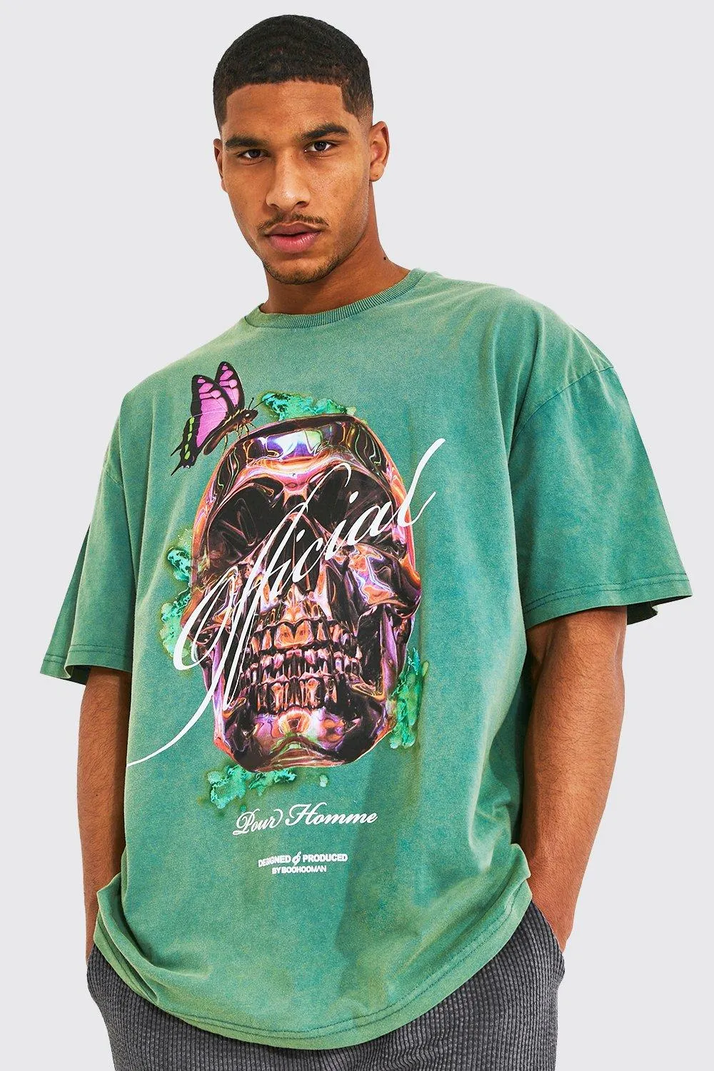 Tall Oversized Official Skull Washed T-shirt