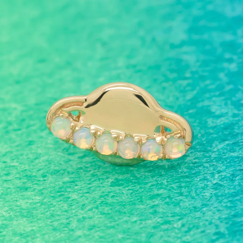 threadless: Calypso Mini End in Gold with Opal Ring