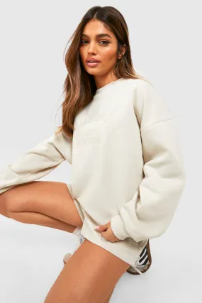 Tonal Embroidered Sweatshirt Short Tracksuit