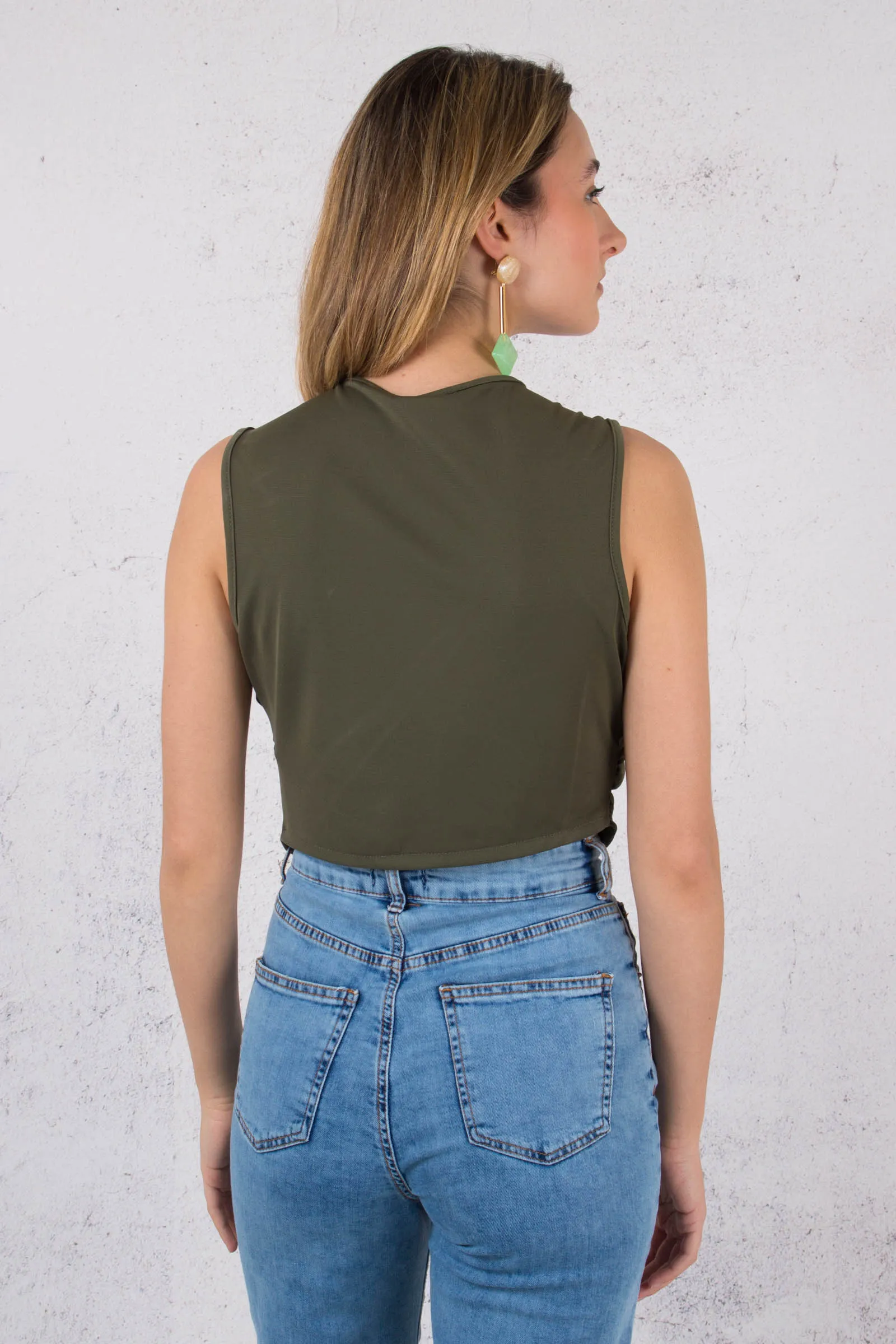 Top Incrocio Verde Militare