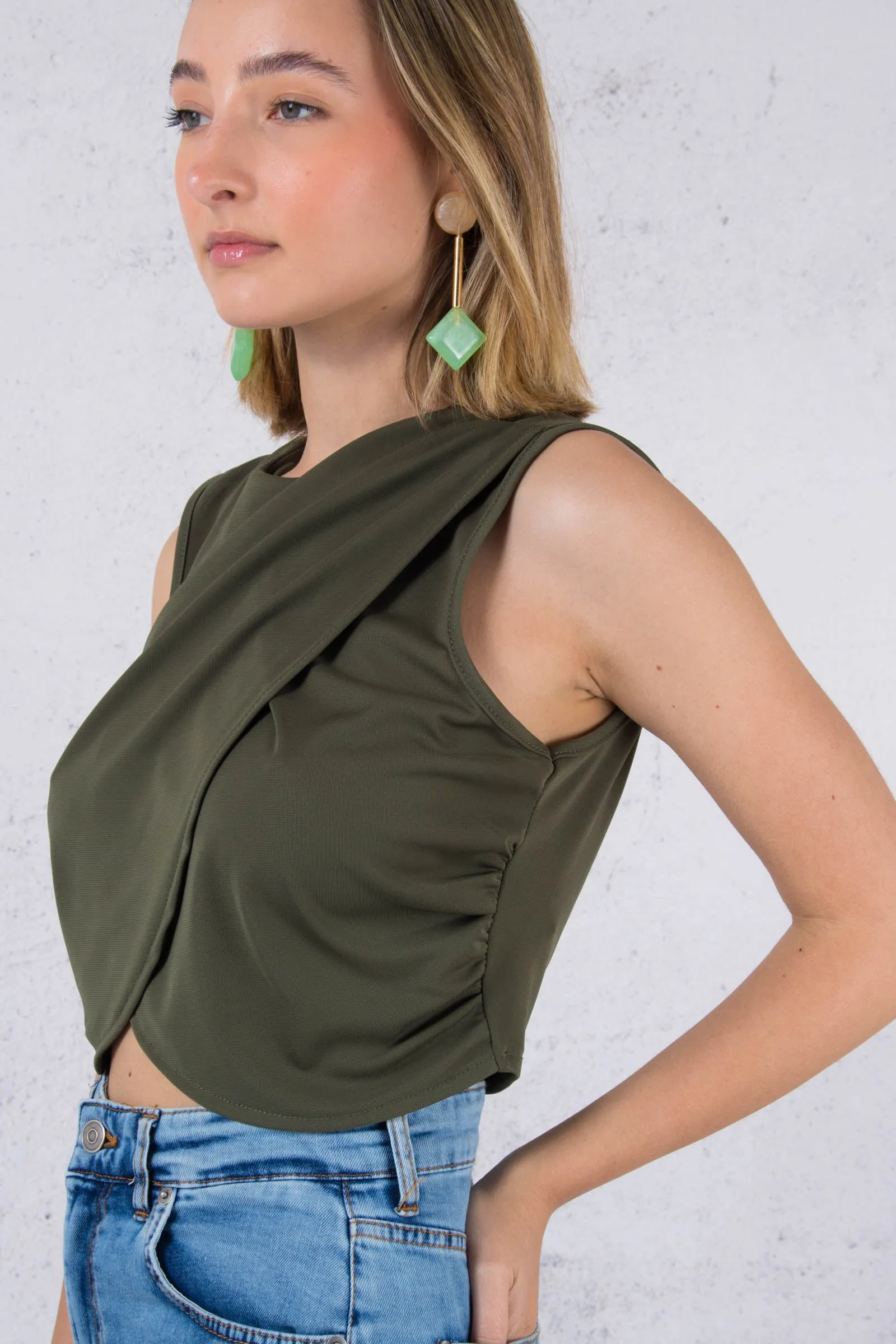 Top Incrocio Verde Militare