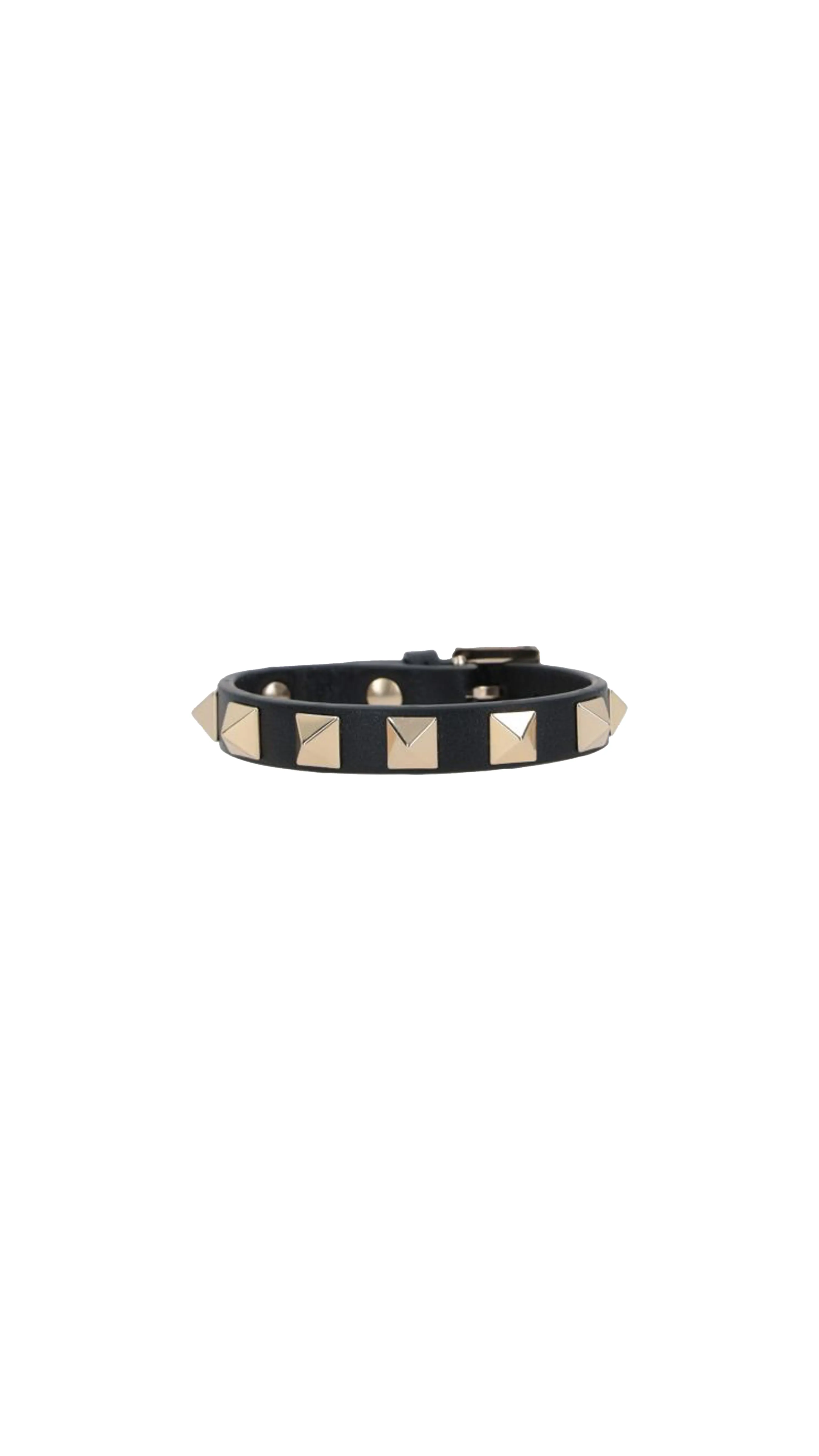 Valentino Garavani Rockstud Smooth Leather Bracelet - Black