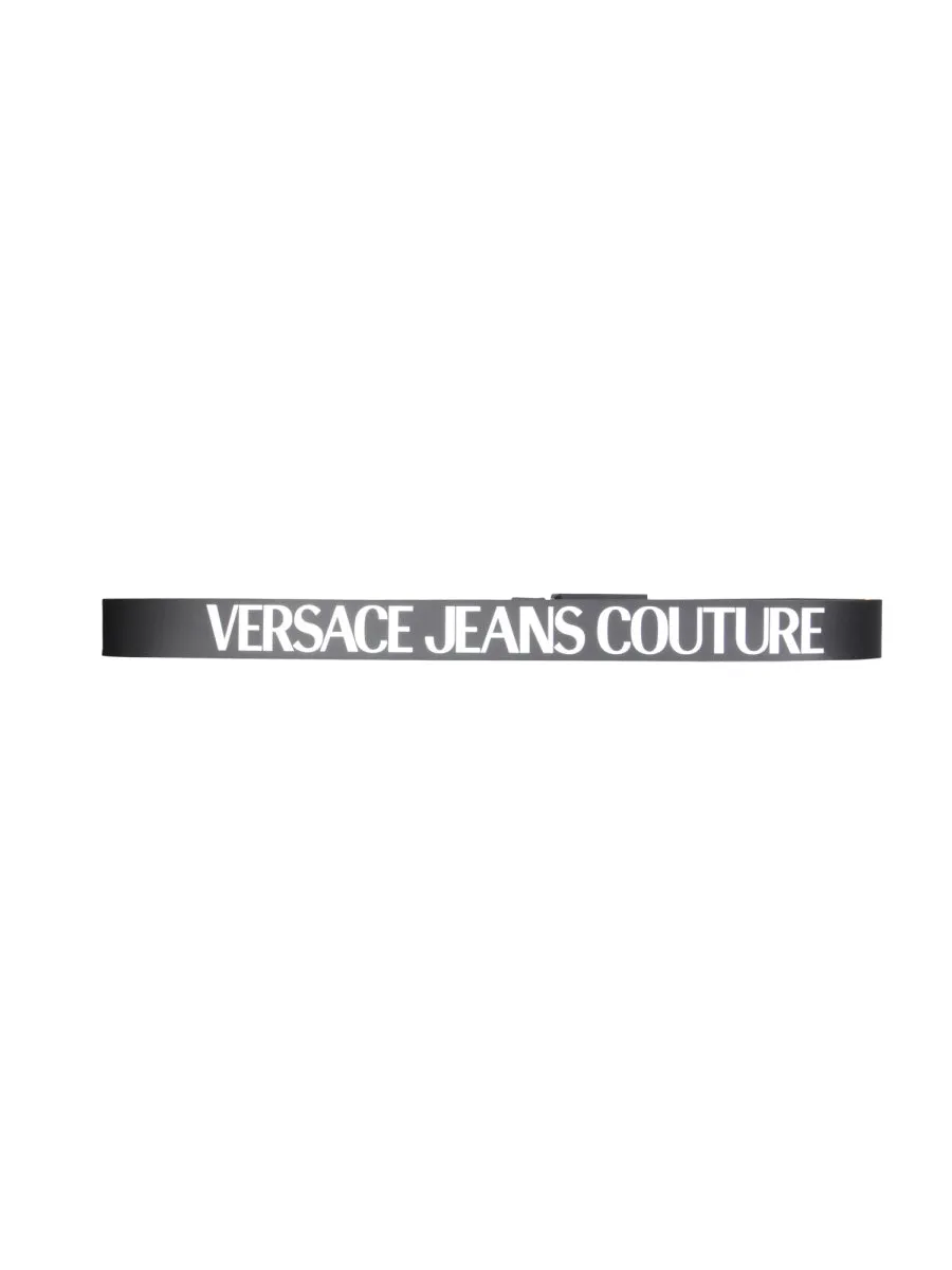 Versace Jeans Couture Logo Print Buckle Belt