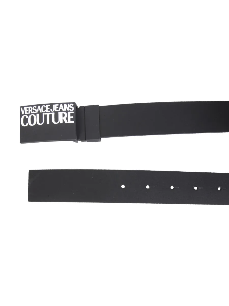 Versace Jeans Couture Logo Print Buckle Belt