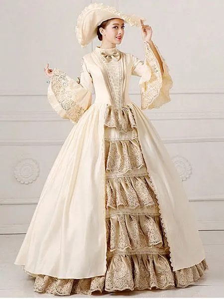 Victorian Retro Tudor Dress  Costume Women's Ball Gown Champagne Pageant Victorian era Clothing  Retro Tudor Dress Costumes  Hal