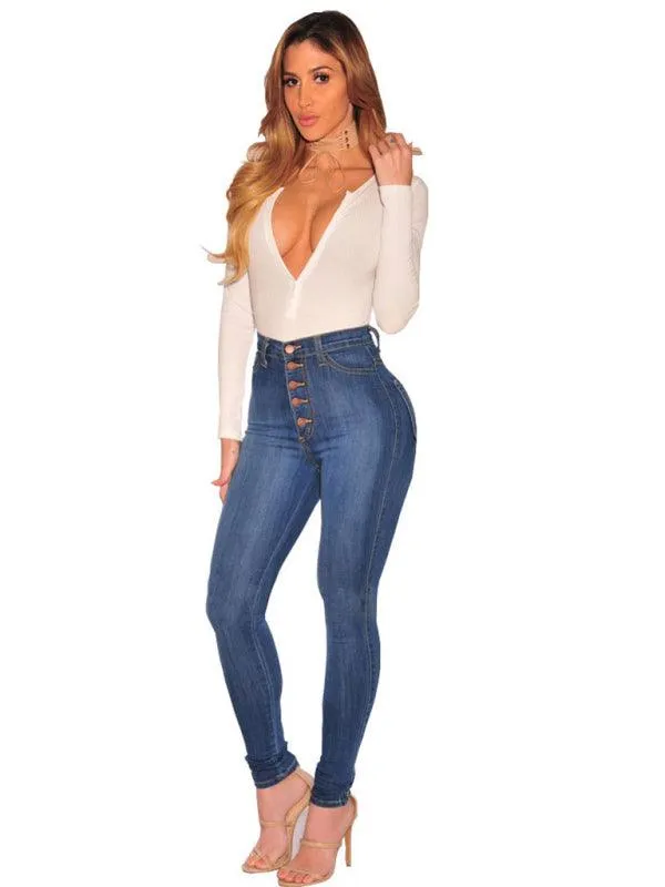 Women's High Waist Skinny Jeans