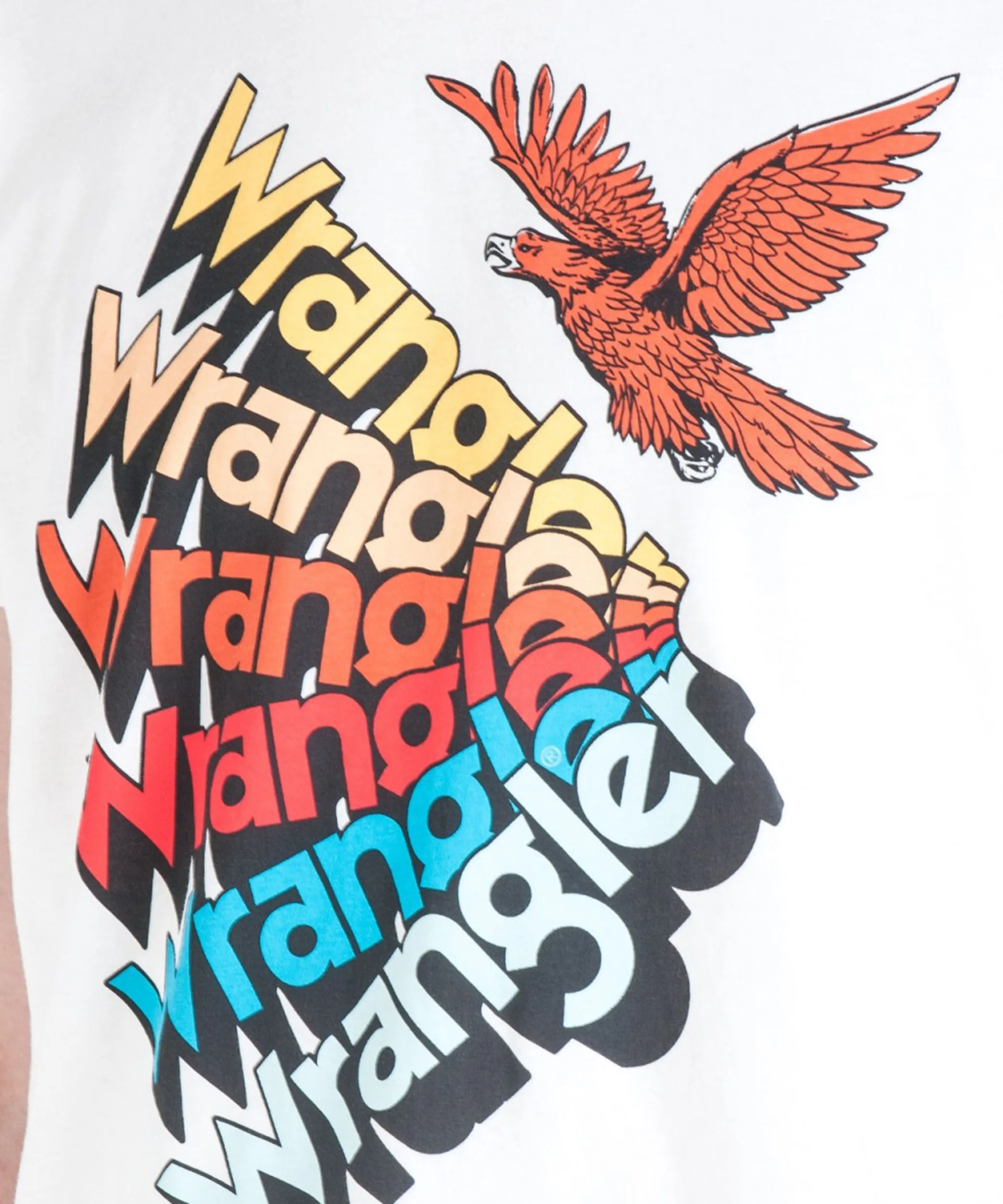 Wrangler Festival Crew Neck Graphic Logo T-shirt Off White