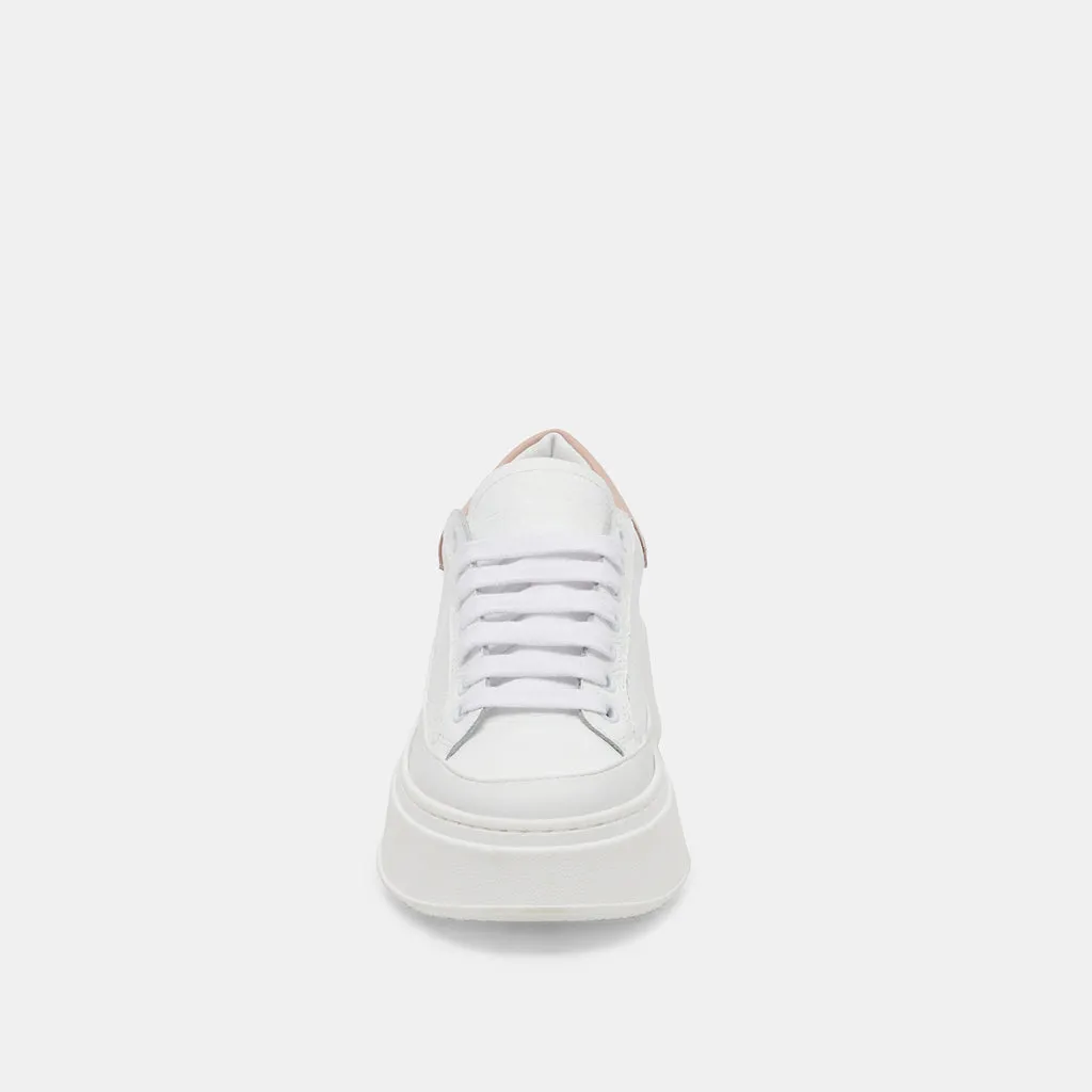 WYETT Sneakers White Tan Leather | Leather White Black Sneakers– Dolce Vita 6939726151746