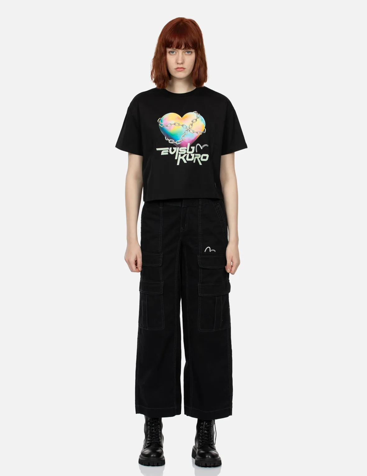 Y2K Holographic Heart-Shaped Earth Print Loose Fit T-shirt