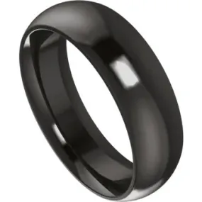 Zirconium Comfort Fit Half Round Wedding Band